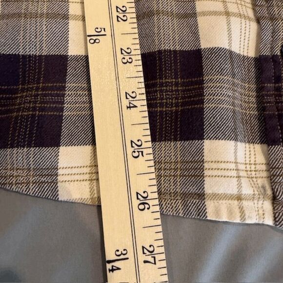 Carhartt Women's Flannel Purple White w/Gold Cotton Chest Pockets Size Large - Picture 9 of 11